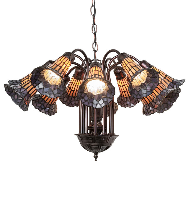 Meyda Tiffany 251605 12 Light Chandelier, Mahogany Bronze