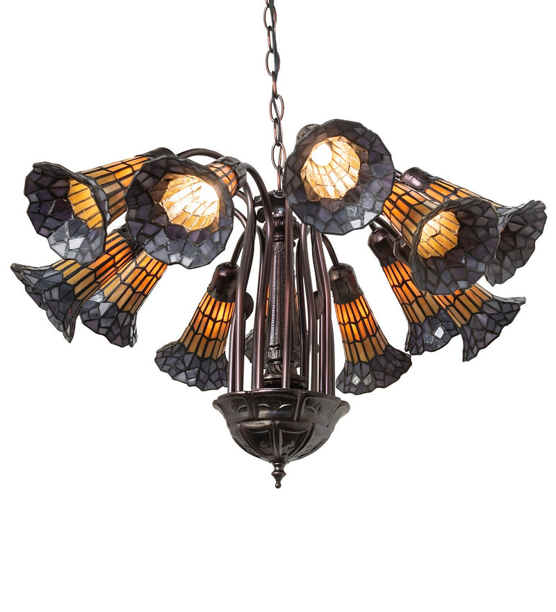 Meyda Tiffany 251605 12 Light Chandelier, Mahogany Bronze