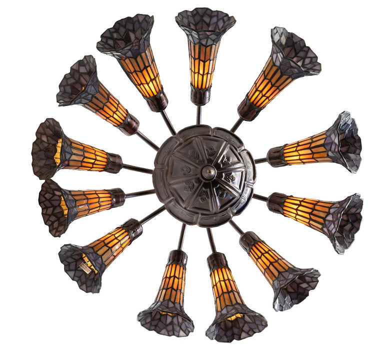 Meyda Tiffany 251605 12 Light Chandelier, Mahogany Bronze