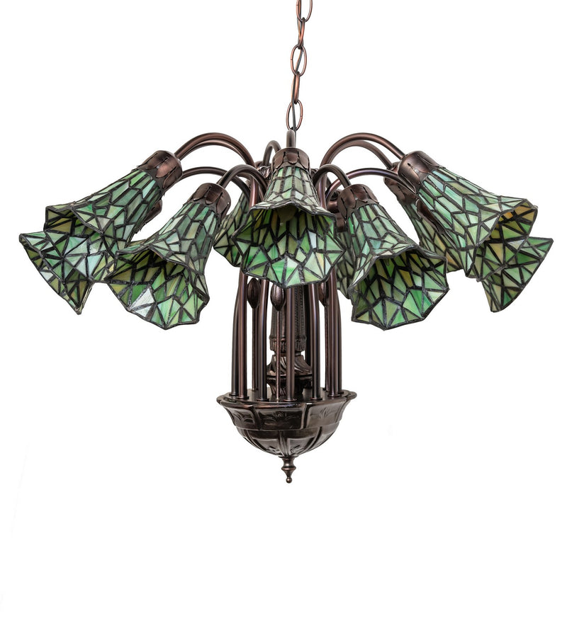Meyda Tiffany 251606 12 Light Chandelier, Mahogany Bronze