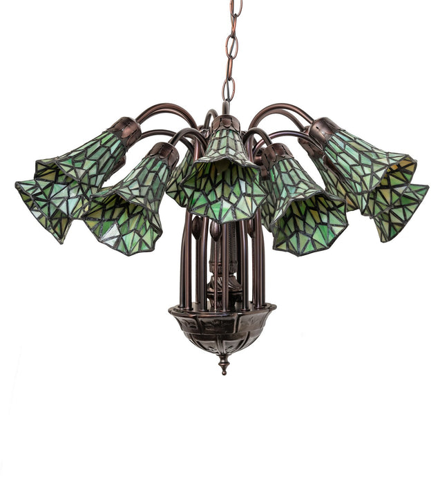 Meyda Tiffany 251606 12 Light Chandelier, Mahogany Bronze