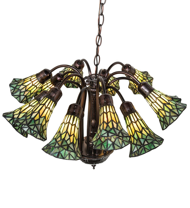 Meyda Tiffany 251606 12 Light Chandelier, Mahogany Bronze