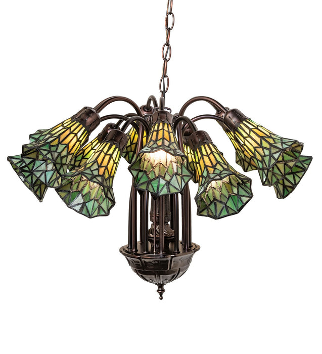 Meyda Tiffany 251606 12 Light Chandelier, Mahogany Bronze
