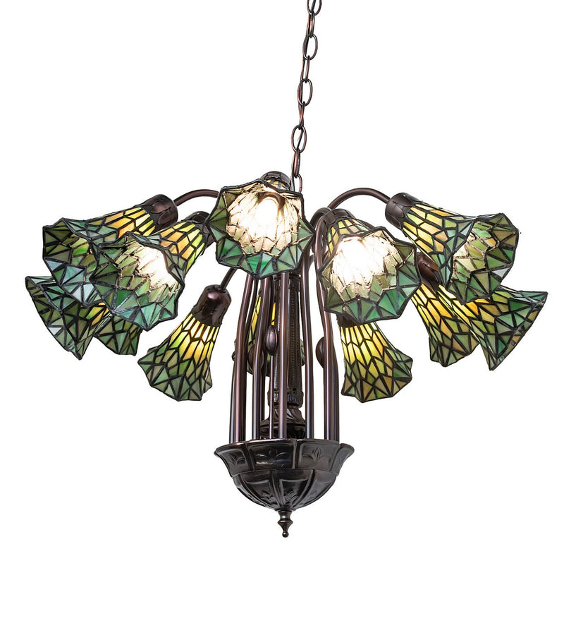 Meyda Tiffany 251606 12 Light Chandelier, Mahogany Bronze