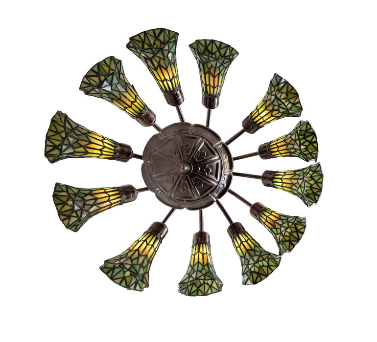 Meyda Tiffany 251606 12 Light Chandelier, Mahogany Bronze
