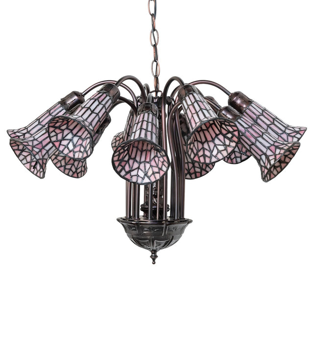 Meyda Tiffany 251607 12 Light Chandelier, Mahogany Bronze