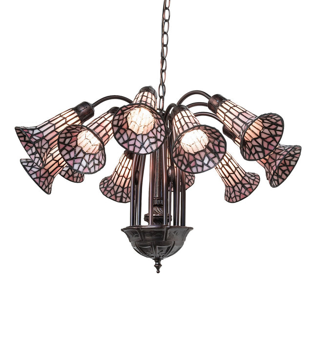 Meyda Tiffany 251607 12 Light Chandelier, Mahogany Bronze