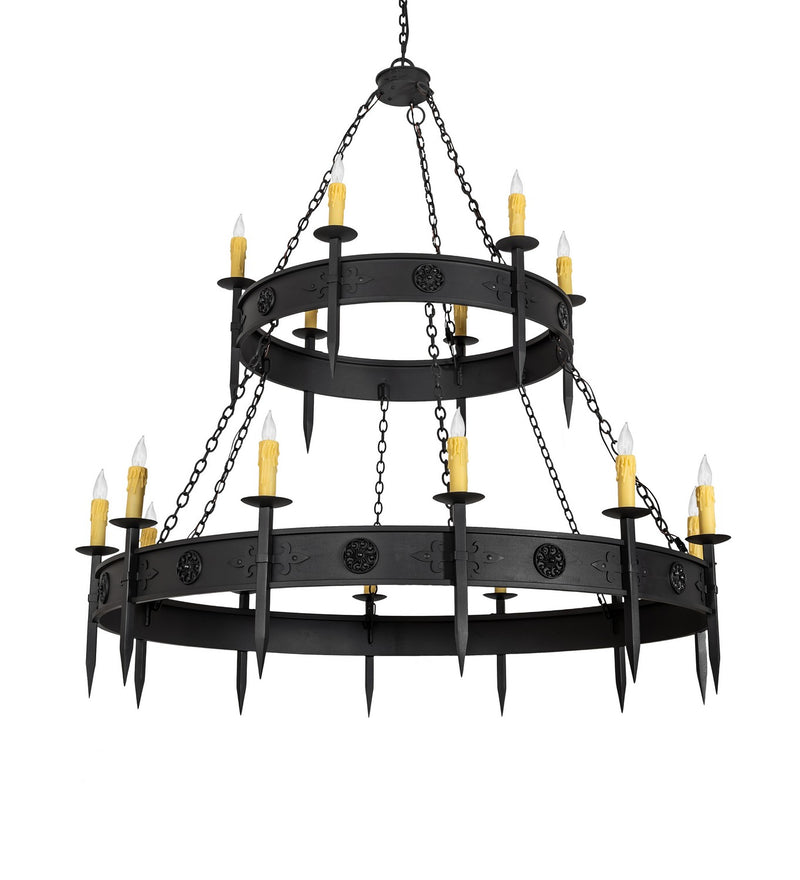 Meyda Tiffany 254917 18 Light Chandelier, Wrought Iron