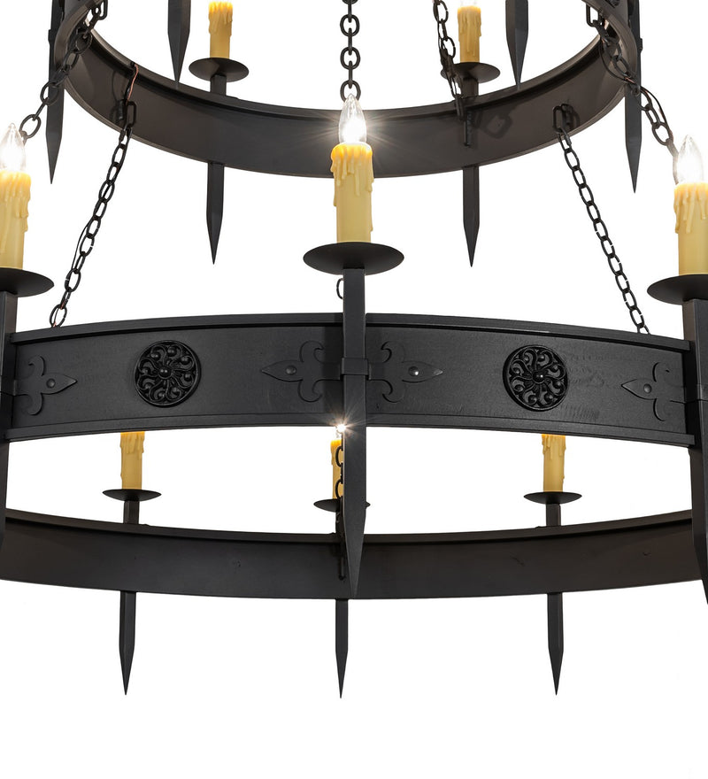 Meyda Tiffany 254917 18 Light Chandelier, Wrought Iron