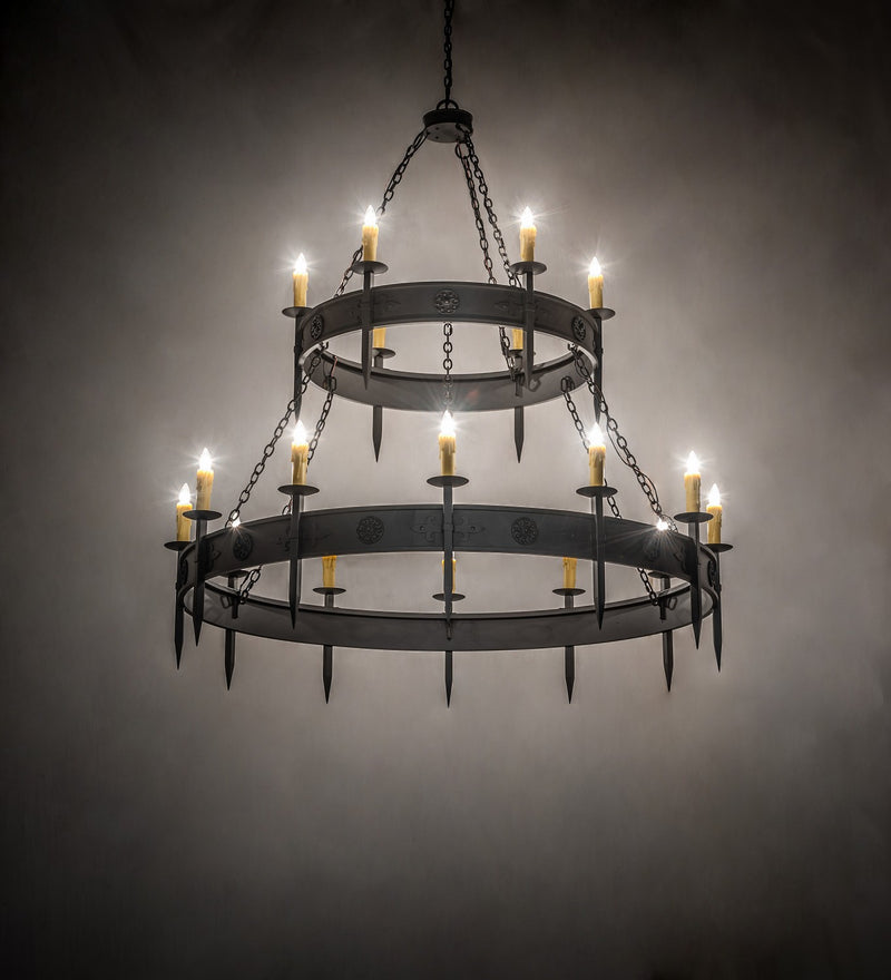 Meyda Tiffany 254917 18 Light Chandelier, Wrought Iron
