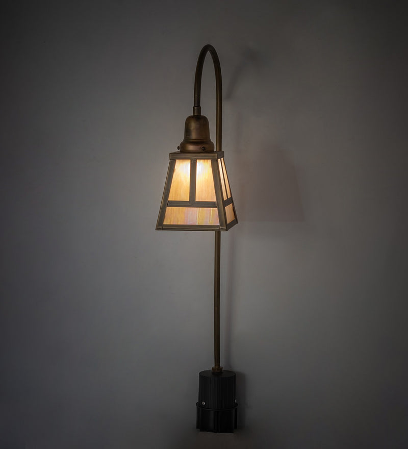 Meyda Tiffany 262148 One Light Landscape Fixture, Vintage Brass