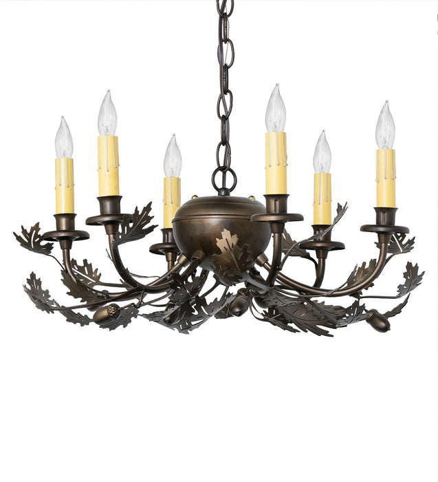 Meyda Tiffany 265720 Six Light Chandelier, Antique Copper