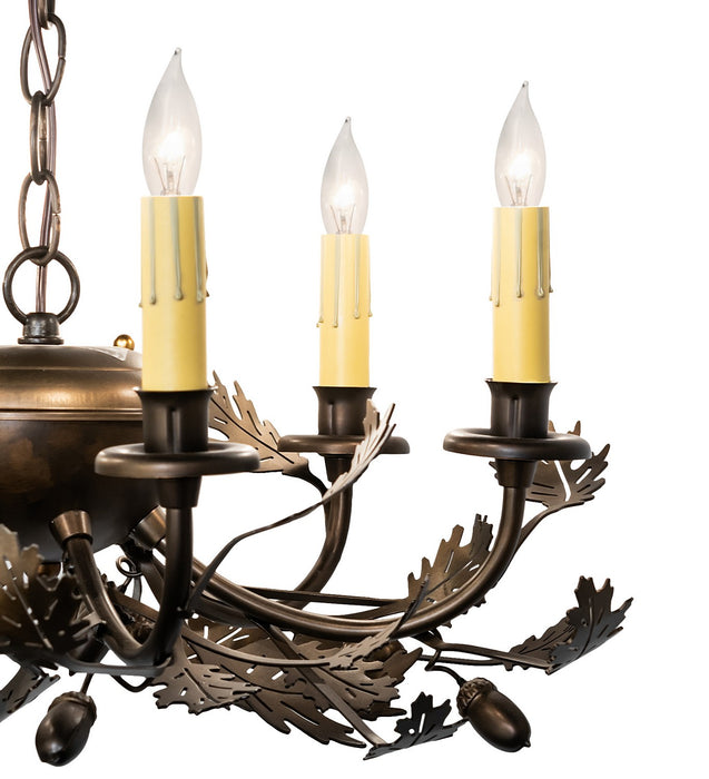 Meyda Tiffany 265720 Six Light Chandelier, Antique Copper