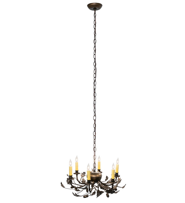 Meyda Tiffany 265720 Six Light Chandelier, Antique Copper