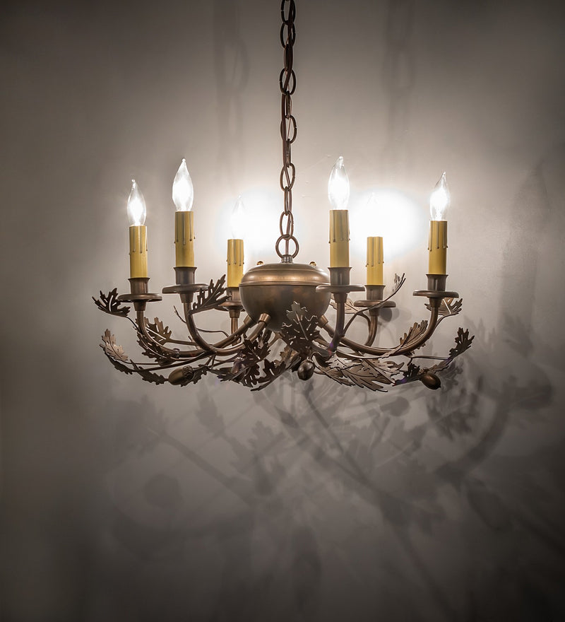 Meyda Tiffany 265720 Six Light Chandelier, Antique Copper