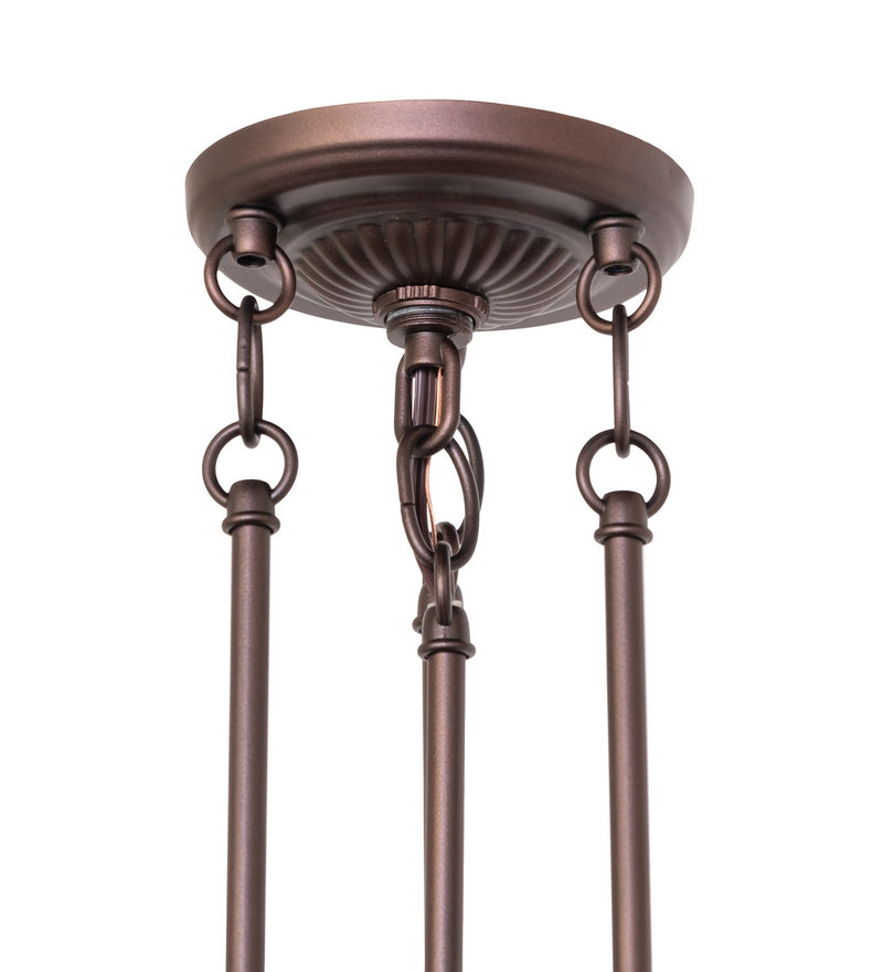Meyda Tiffany 266889 Three Light Semi-Flushmount Hardware, Mahogany Bronze