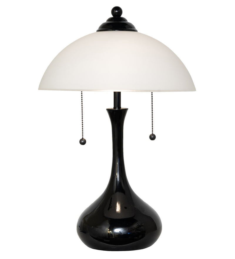 Meyda Tiffany 267243 Two Light Table Lamp, Black Metal