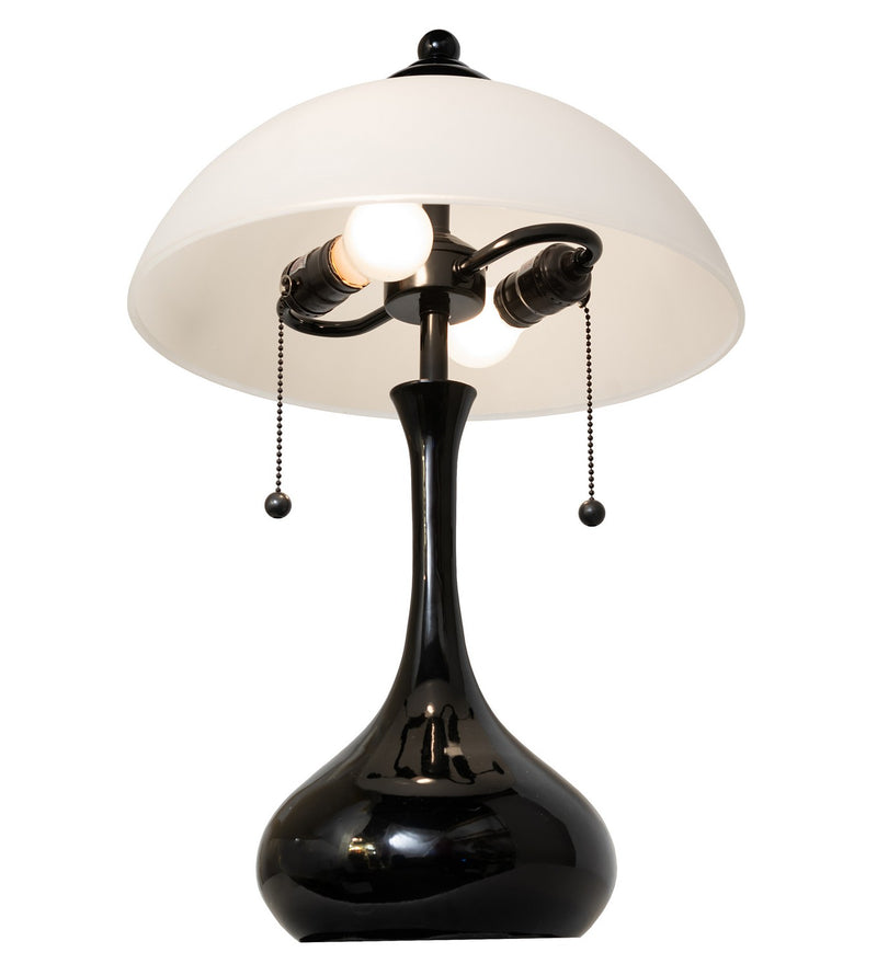 Meyda Tiffany 267243 Two Light Table Lamp, Black Metal
