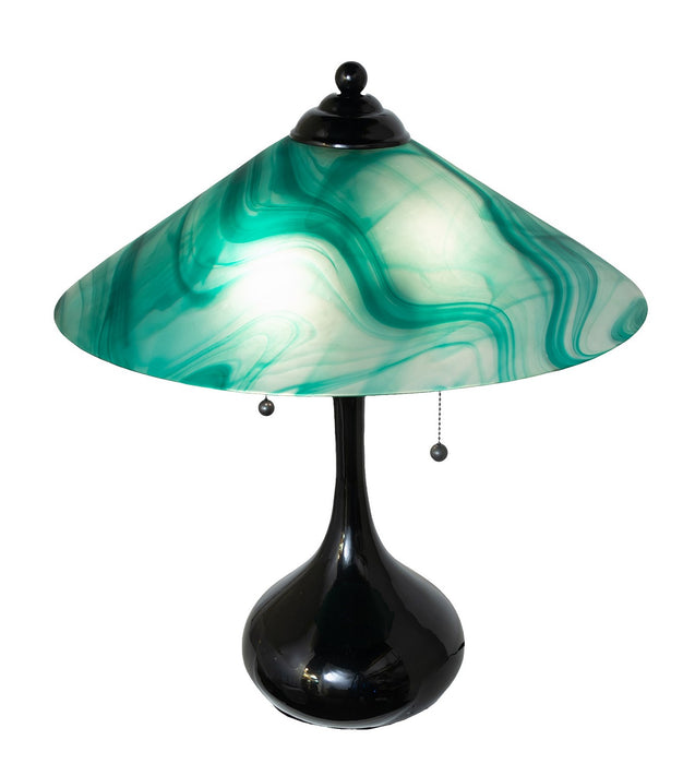 Meyda Tiffany 267261 Two Light Table Lamp, Black Metal