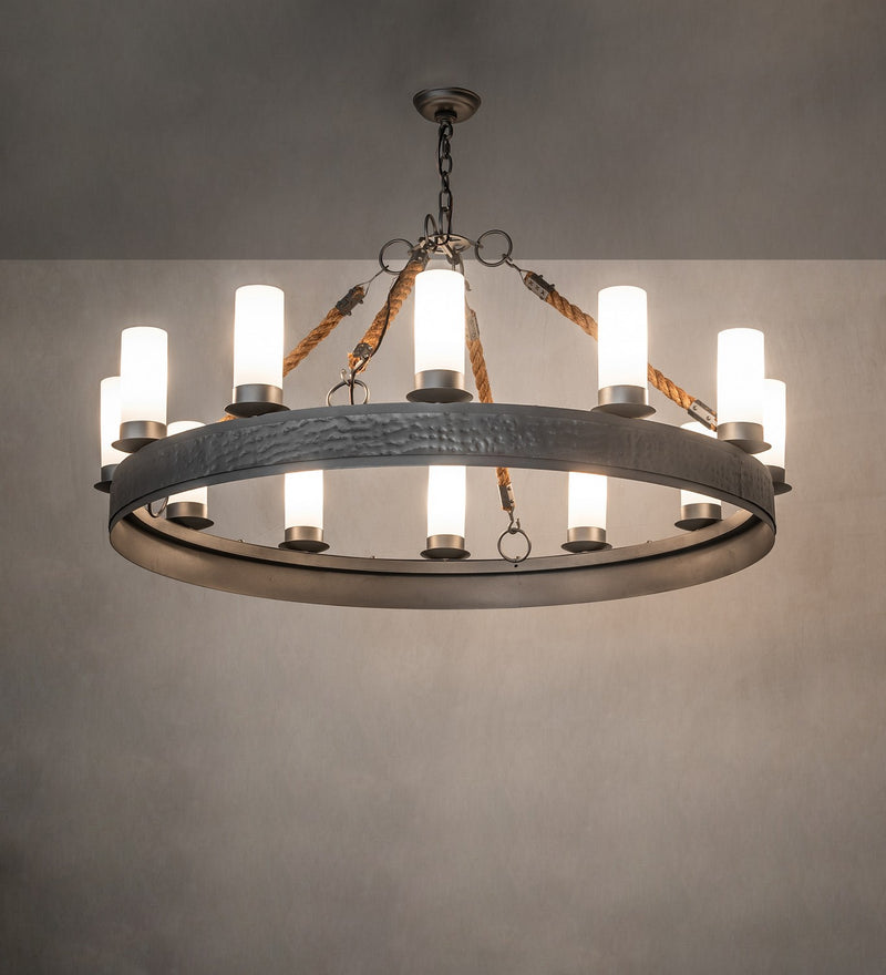 Meyda Tiffany 267366 12 Light Chandelier, Blackened Pewter