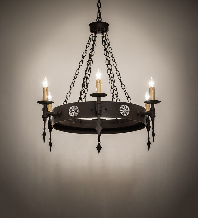 Meyda Tiffany 267502 Six Light Chandelier, Dark Roast