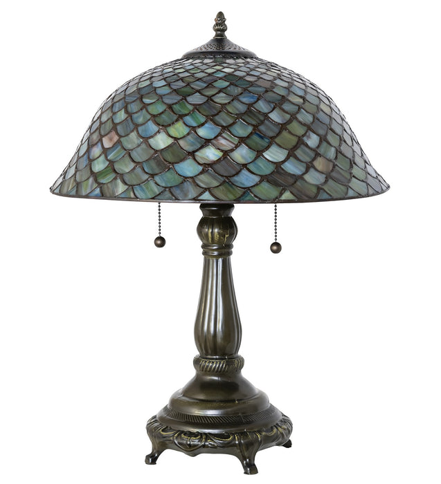 Meyda Tiffany 268098 Two Light Table Lamp, Mahogany Bronze