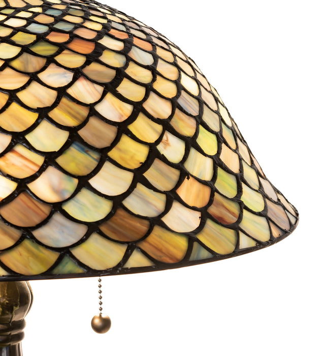 Meyda Tiffany 268098 Two Light Table Lamp, Mahogany Bronze
