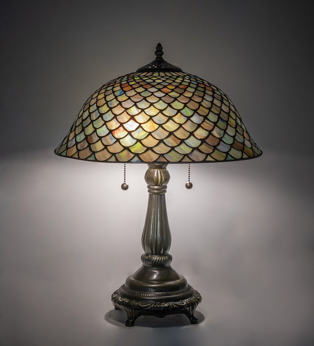 Meyda Tiffany 268098 Two Light Table Lamp, Mahogany Bronze