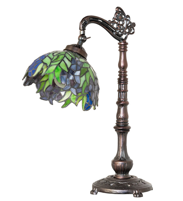 Meyda Tiffany 46564 One Light Desk Lamp, Mahogany Bronze