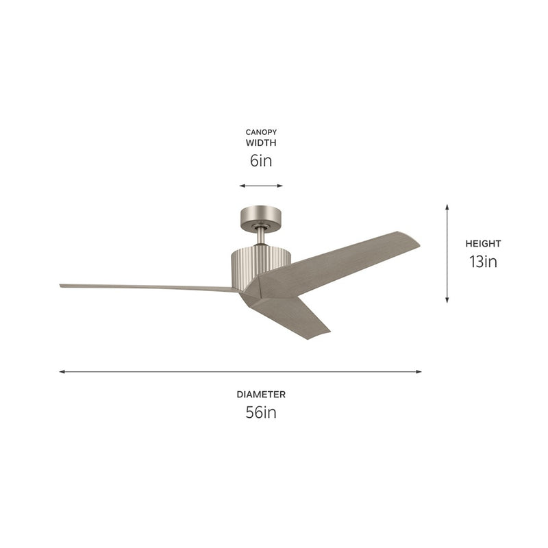 Kichler 330130NI 56" Ceiling Fan, Brushed Nickel