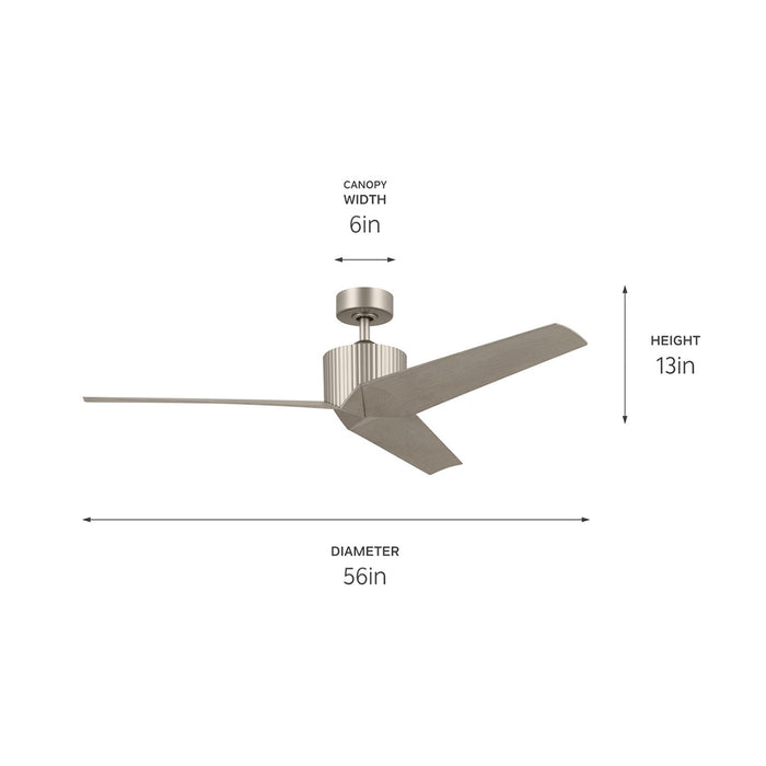 Kichler 330130NI 56" Ceiling Fan, Brushed Nickel