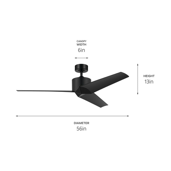 Kichler 330130SBK 56" Ceiling Fan, Satin Black