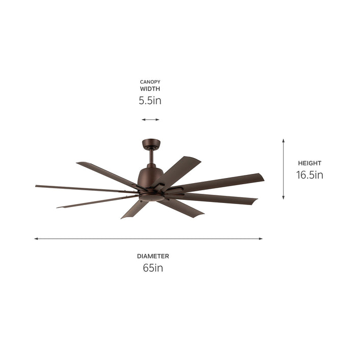 Kichler 310265SNB 65" Ceiling Fan, Satin Natural Bronze