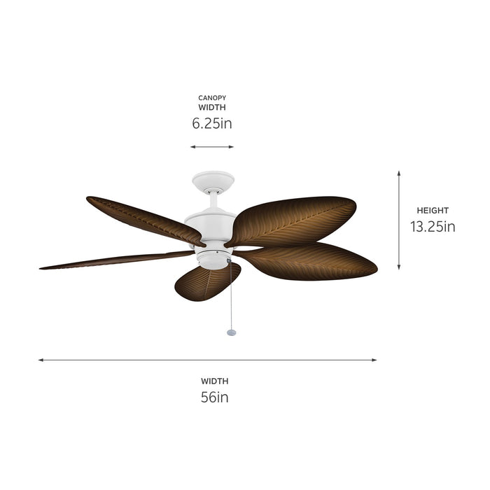 Kichler 310095MWH 56" Ceiling Fan, Matte White