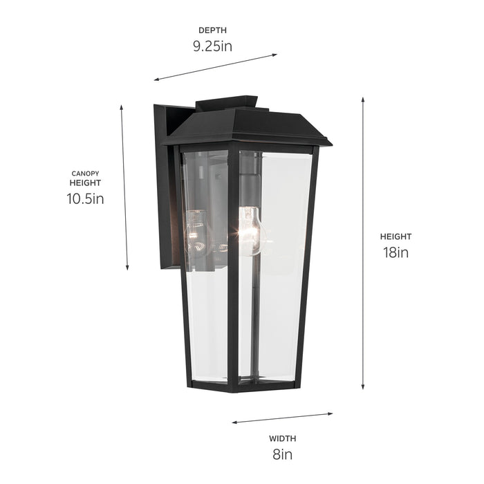 Kichler 59119BKT One Light Outdoor Wall Mount, Textured Black