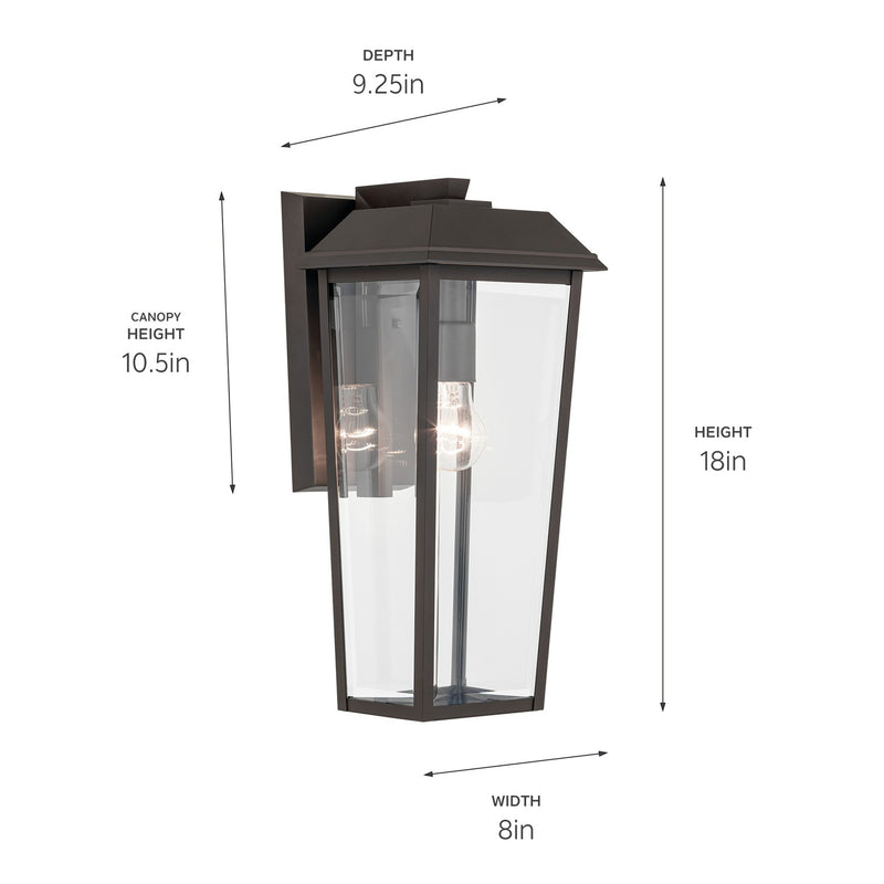 Kichler 59119OZ One Light Outdoor Wall Mount, Olde Bronze