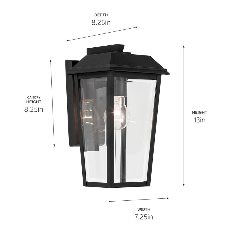 Kichler 59118BKT One Light Outdoor Wall Mount, Textured Black