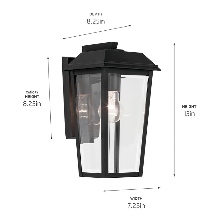 Kichler 59118BKT One Light Outdoor Wall Mount, Textured Black