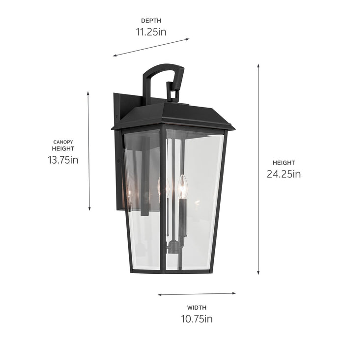 Kichler 59120BKT Two Light Outdoor Wall Mount, Textured Black