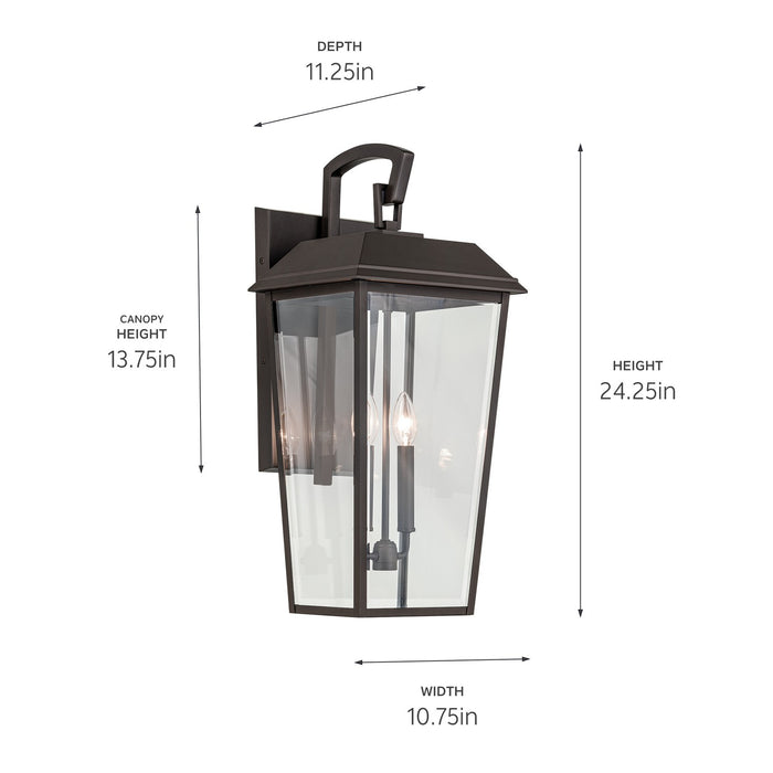 Kichler 59120OZ Two Light Outdoor Wall Mount, Olde Bronze
