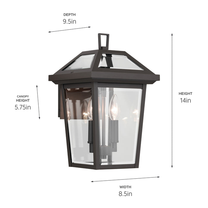 Kichler 59125OZ Two Light Outdoor Wall Mount, Olde Bronze