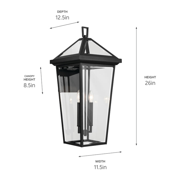 Kichler 59127BKT Two Light Outdoor Wall Mount, Textured Black