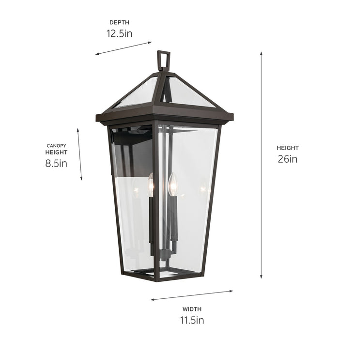 Kichler 59127OZ Two Light Outdoor Wall Mount, Olde Bronze