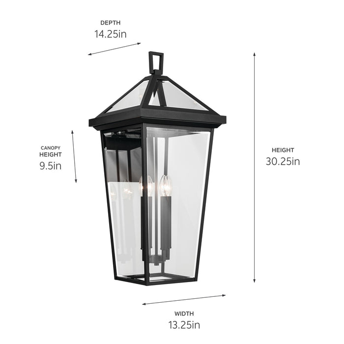 Kichler 59128BKT Four Light Outdoor Wall Mount, Textured Black