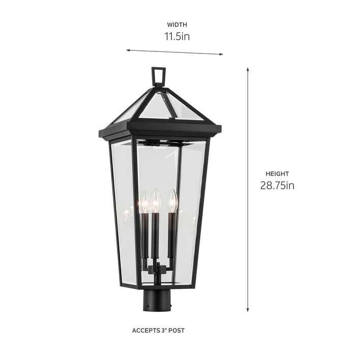 Kichler 59129BKT Three Light Outdoor Post Mount, Textured Black