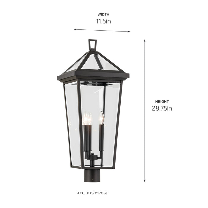 Kichler 59129OZ Three Light Outdoor Post Mount, Olde Bronze