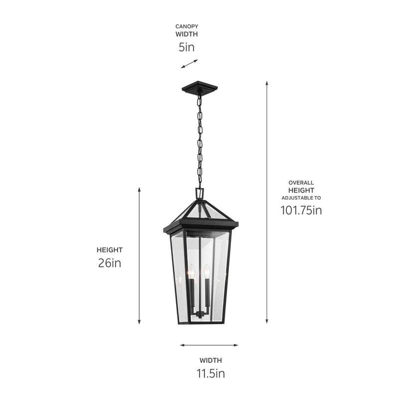 Kichler 59130BKT Two Light Outdoor Pendant, Textured Black