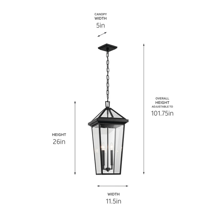 Kichler 59130BKT Two Light Outdoor Pendant, Textured Black
