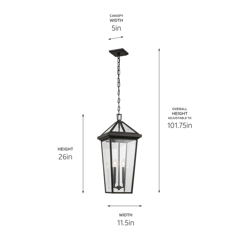 Kichler 59130OZ Two Light Outdoor Pendant, Olde Bronze