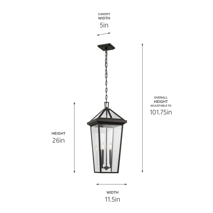 Kichler 59130OZ Two Light Outdoor Pendant, Olde Bronze
